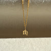 10k solid gold Virgo zodiac sign pendant, Safran Collection